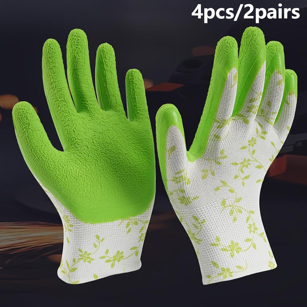 

2/4pcs Thickened Gardening Gloves, Anti-Puncture & Anti-Thorn, Non-Slip Breathable Work Gloves for Planting Pruning Landscaping 4pcs/2pairs зелёный