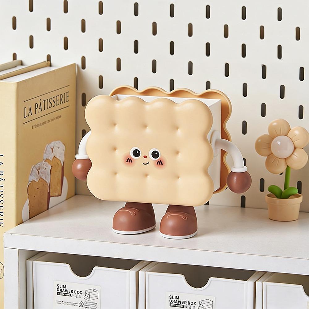 

Bread/Biscuit Design Pen Container Plastic Storage Bucket Ornaments School Office 1