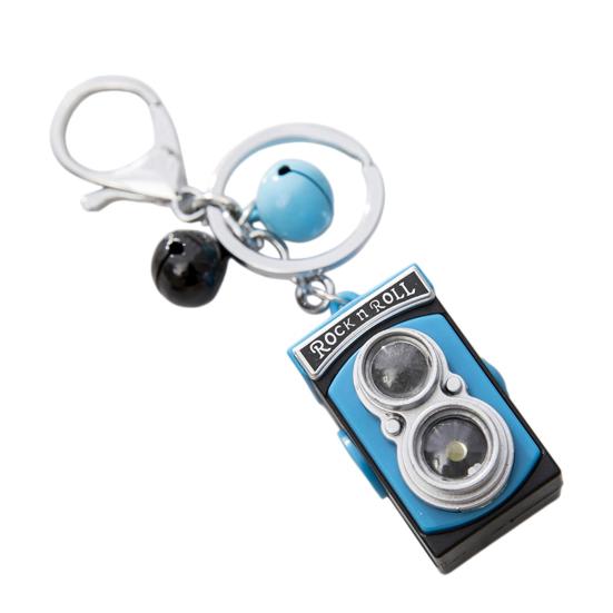 

Keychain Lightweight Portable LED Sound Light Design Retro Camera Shape Key Chain Bag Backpack Keyring Pendant Accessory синій