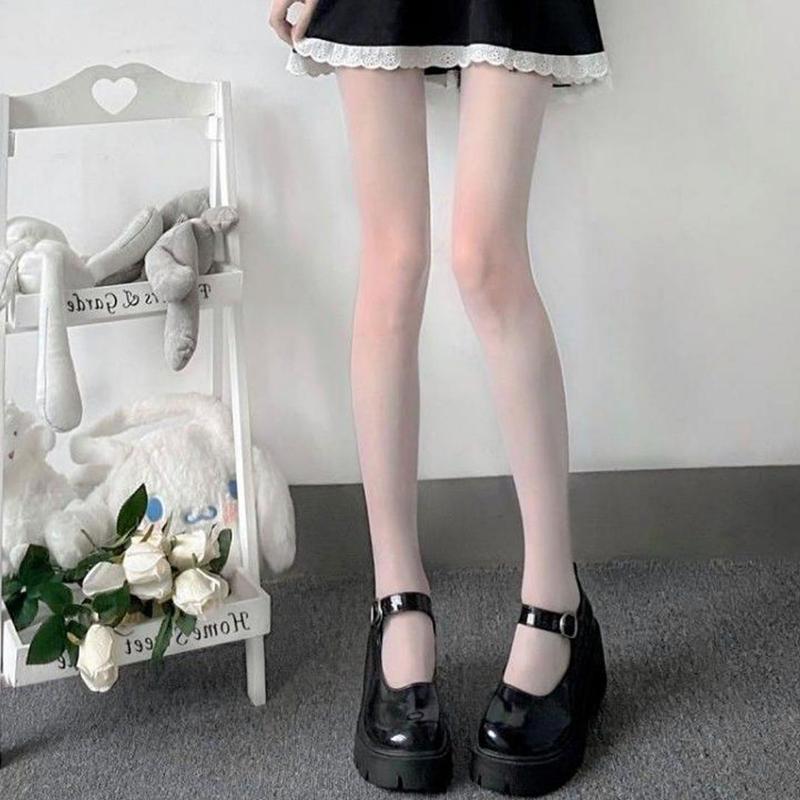 Summer Thin Polka Dot Sheer Pantyhose For Women High Waist Elastic Breathable Tights Lolita Style Pantyhose Reinforced Toe