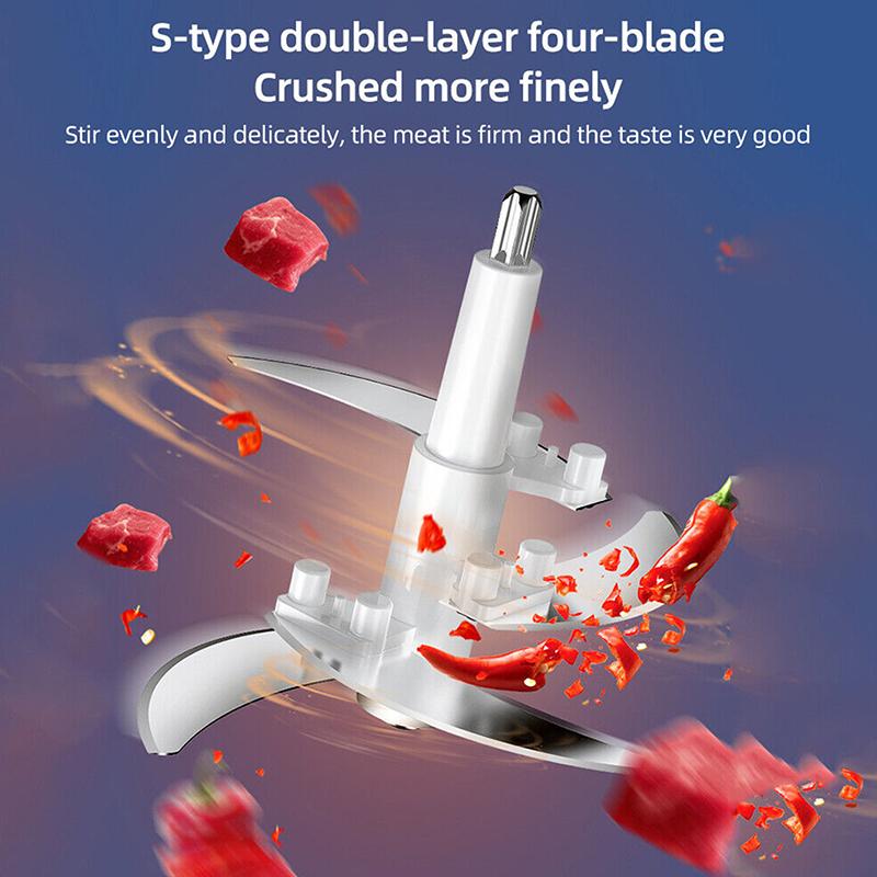 Elektrischer Fleischwolf 2L Großes Haushaltsvolumen Edelstahl 2 Gänge 300W Hohe Leistung Küchenkocher Mixer