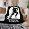 Playing Hockey Customize Your Name Blanket Warm Comfortable Soft Blanket For Chair Office Sofa Bed Sofa Office Camping Suitable For Gifting Relatives