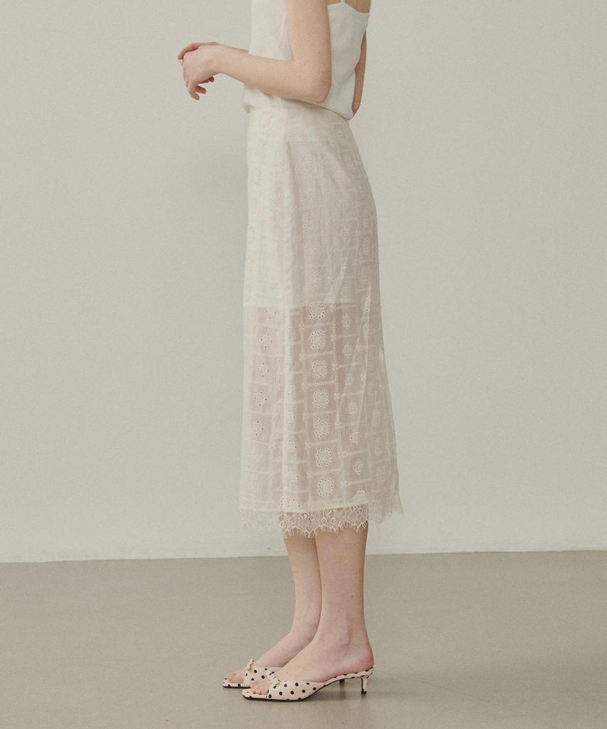 MELLY&ROSE Sheer Midi Skirt (315303)