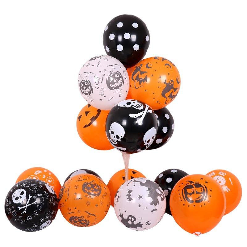 Halloween Latex Balloons 2.8g White Ghost Horror Balloons for KTV Bar Party Scene Decoration