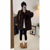 Plus Size Thick Lambswool Coat - Women's Warm, Stylish and Age-Reducing Winter Cardigan