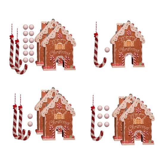 Gingerbread Golf Game Set Wood Plastic Indoor Miniature Putting Course Festive Family Activity for Christmas Parties & Holiday Fun