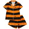 Women's Pajama Set 2-Piece Button Down Short Sleeve Shirt and Shorts Soft Loungewear for Holiday Relaxation
