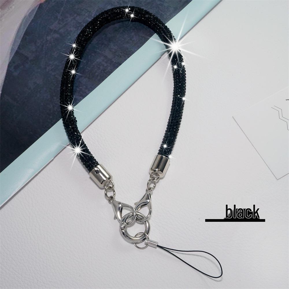 Luxury Rhinestone Phone Lanyard: 0.8CM Anti-Lost Wrist Keychain and Bag Chain