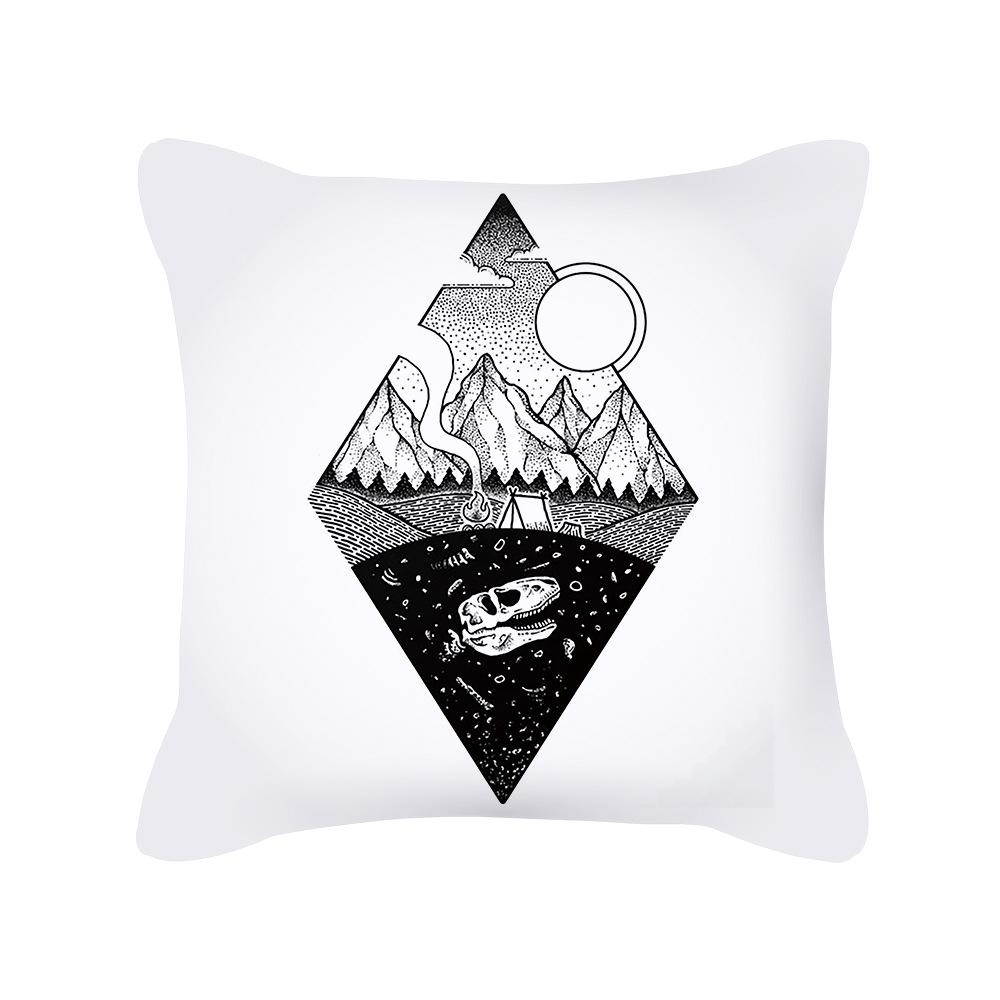 Punk Style Skull Print Pattern Cushion Cover for Home Air Conditioning Sofa Office Car Decoration Square Polyester Pillowcase