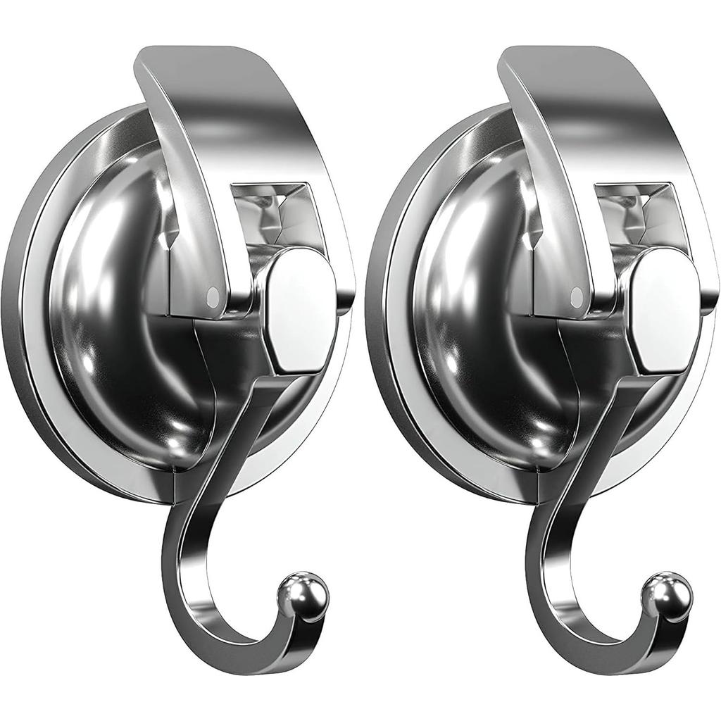 1 confezione Ganci a Ventosa Resistenti, Placcati Argento Lucidati Super Aspirazione per Cucina Bagno