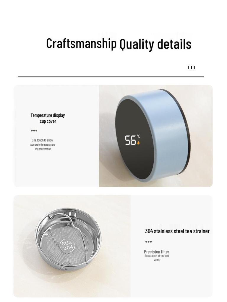 Stainless Steel Insulated Water Bottle with Smart Temperature Display for Outdoor Sports