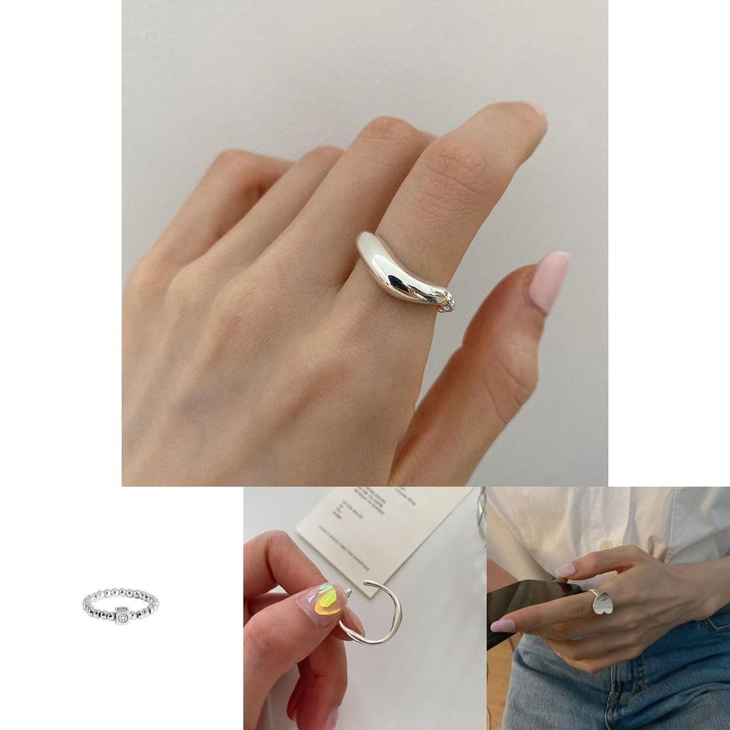 Korean 925 Stylish Sterling Silver Pearl Smiley Face Ring For Trendsetting Fashionistas