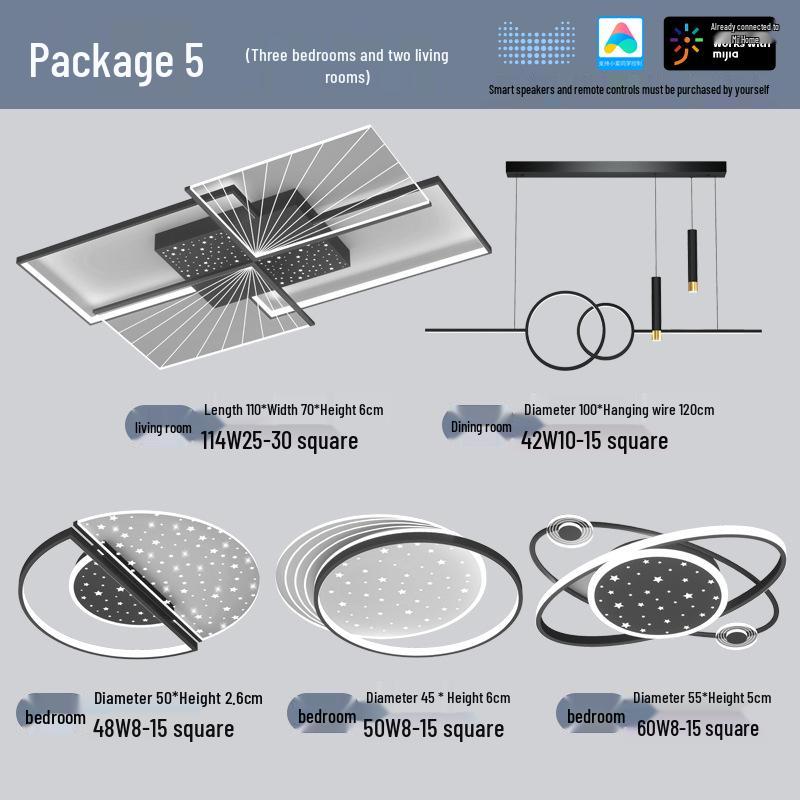 Smart Ceiling Light Package for Living Room - Compatible with Mijia Xiaoai Control