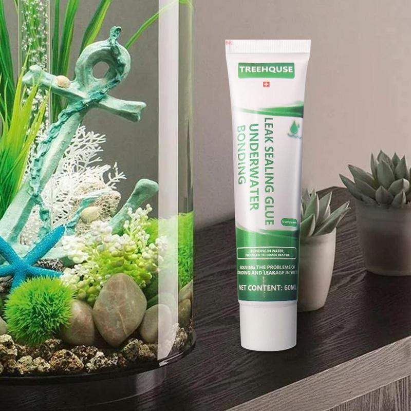 Aquarium Sealant Clear 60ml Aquarium Repair Adhesive Waterproof Adhesive Sealant For Repairing Leaks Strong Adhesion Underwater