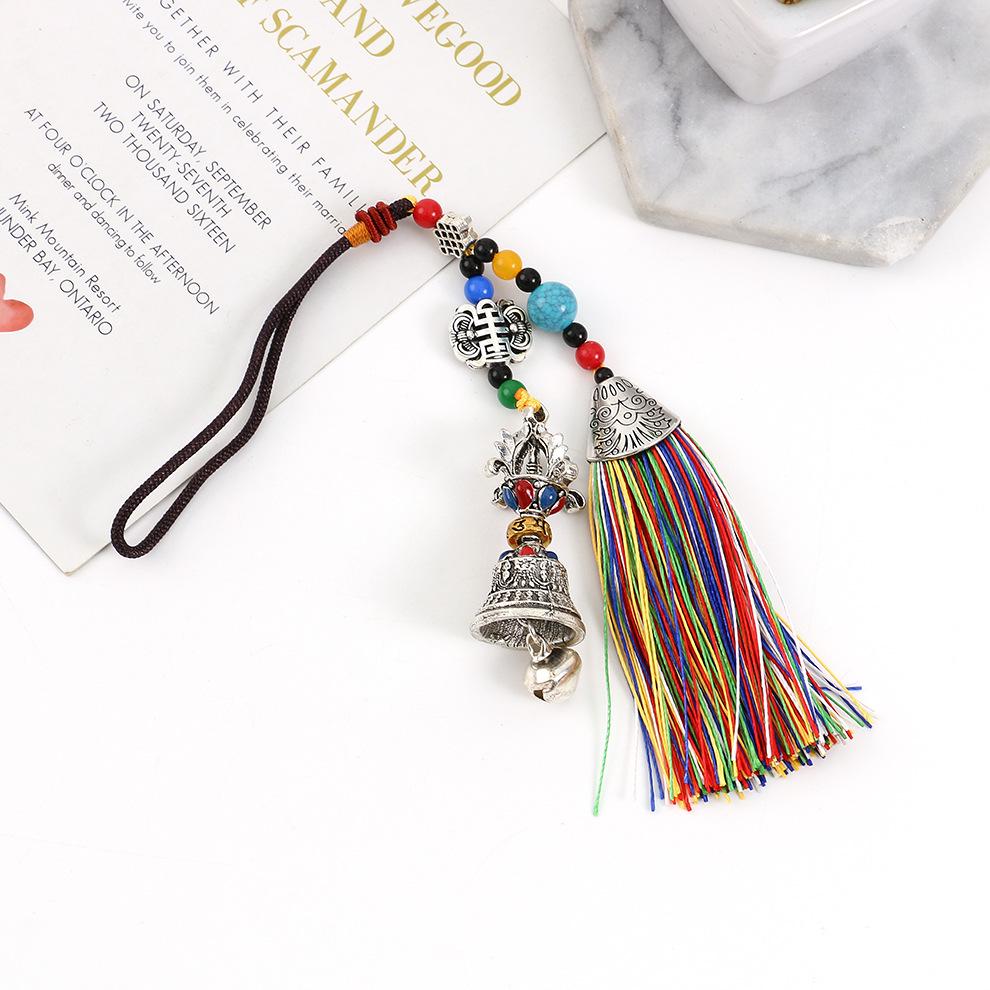 Tibetan Vajra Mantra Prayer Wheel Five-Color Pendant Charm