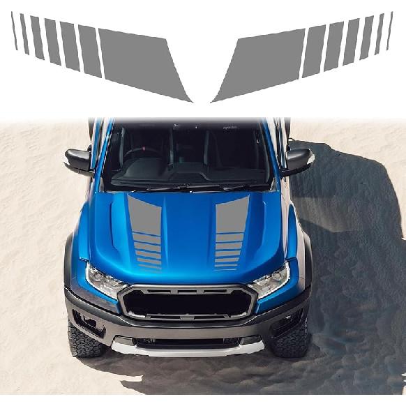 Ramuel Compatible With 2PCS Car Hood Cover Vinyl Stripe Stickers Racing Stripes Auto Bonnet Hoods Bumper Decoration Decals Graphics Accessories For