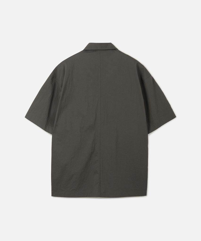 247Silijeu Dyed Wash Half Shirted Jacket Dark Brown