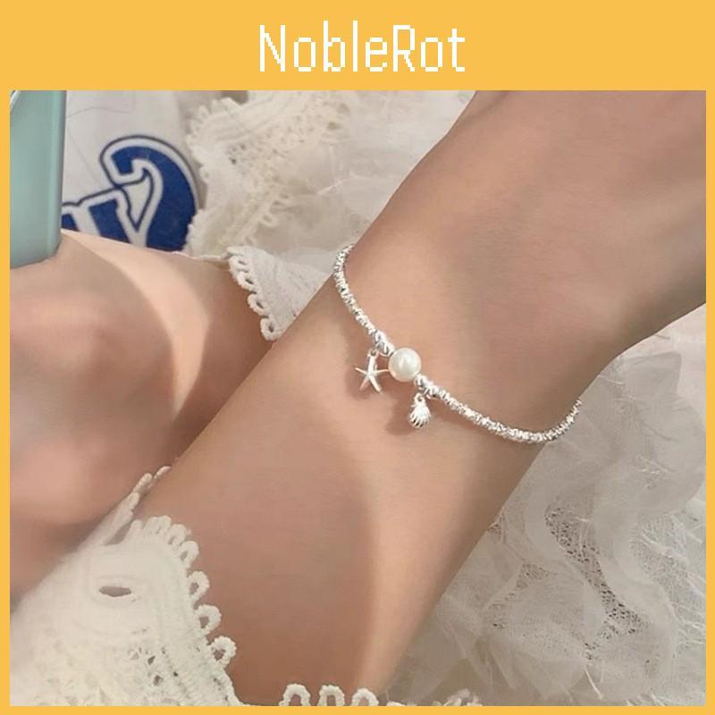 Pearl Silver Shattered Bracelet Women Ocean Star Shell Minimalist Jewelry Gift