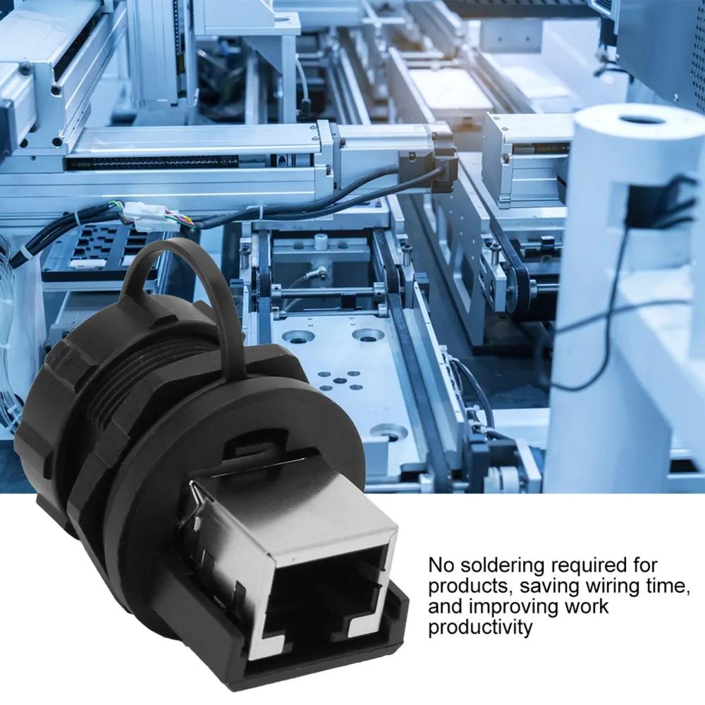2PCS Durable RJ45-180° RJ45 Adapter Waterproof IP67 Waterproof Coupler 180 Degree Connector Outdoor Environments