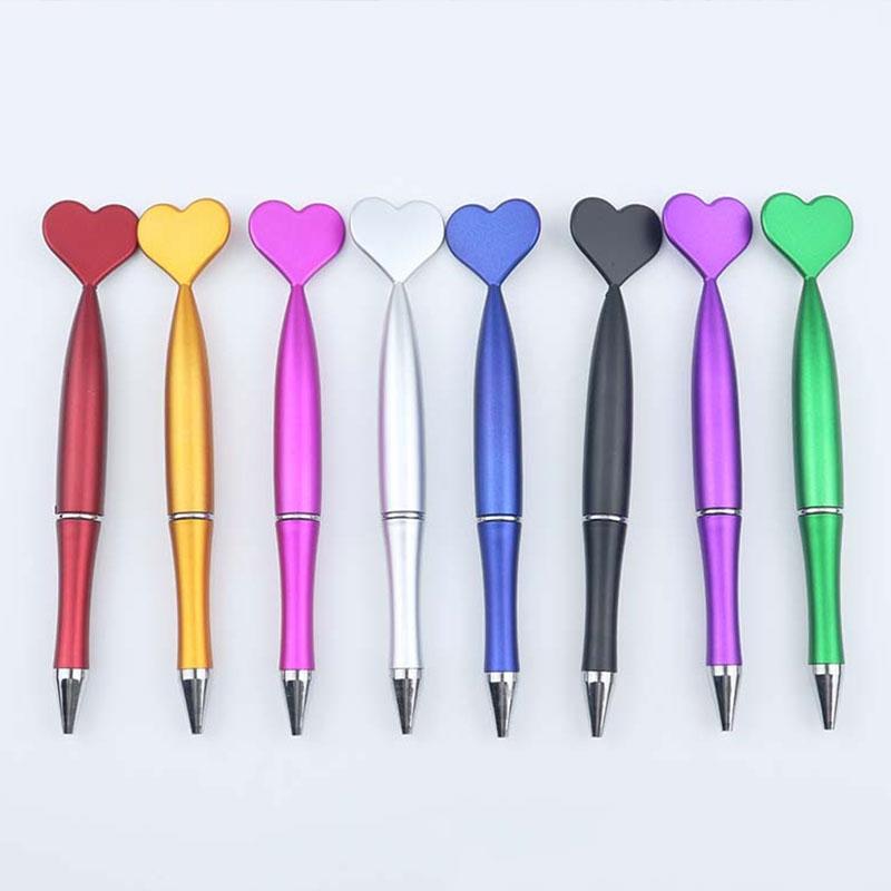 20Pcs Heart Rotary Ballpoint Pen Love Heart Ball Pens Plastic Pens Student Ballpoint Pen School Supplies Stationery