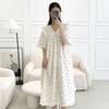 Shop   Women V Neck Frill Short sleeVe Summer Homewear Long Dress Pajamas Cherry