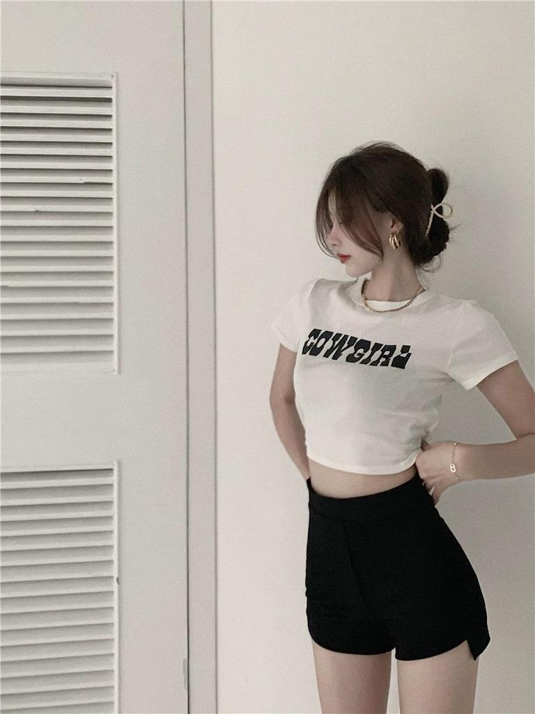 Lisa-Style Hip-Hop Jazz Black Slimming Shorts - Spicy Tight Hip-Hugging Elastic Hot Pants