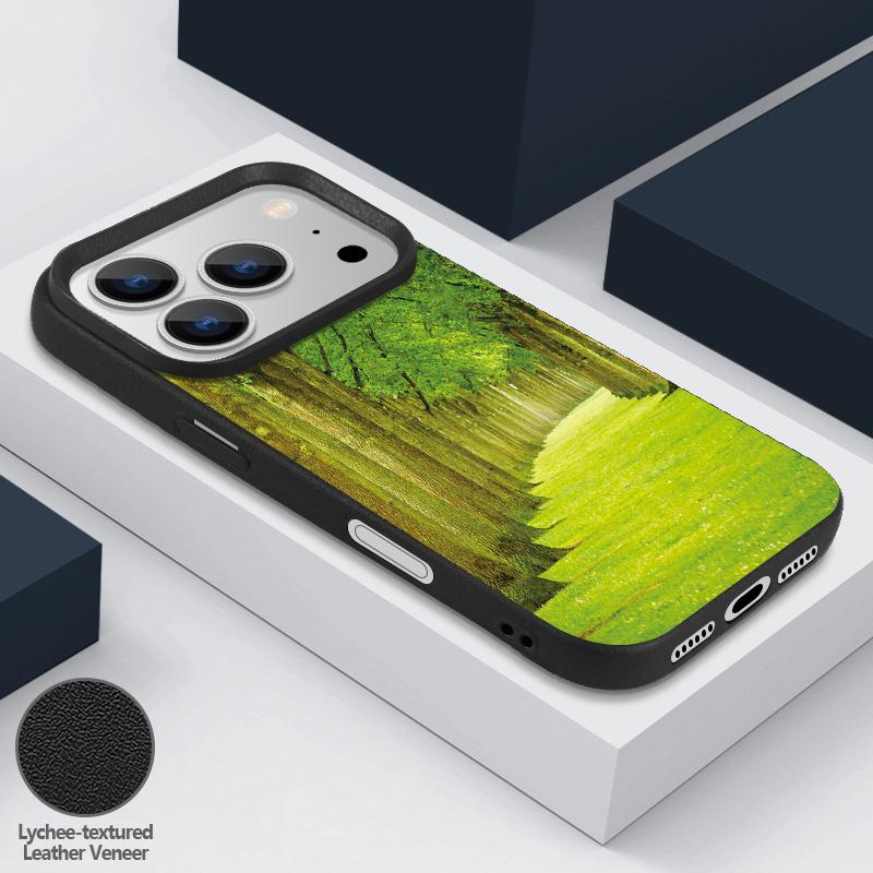 Mountain Waves Print Case For iPhone 17 18 Pro Max Leather Texture Silicone Cover For iPhone 16 15 14 13 Pro Max 16E 17E
