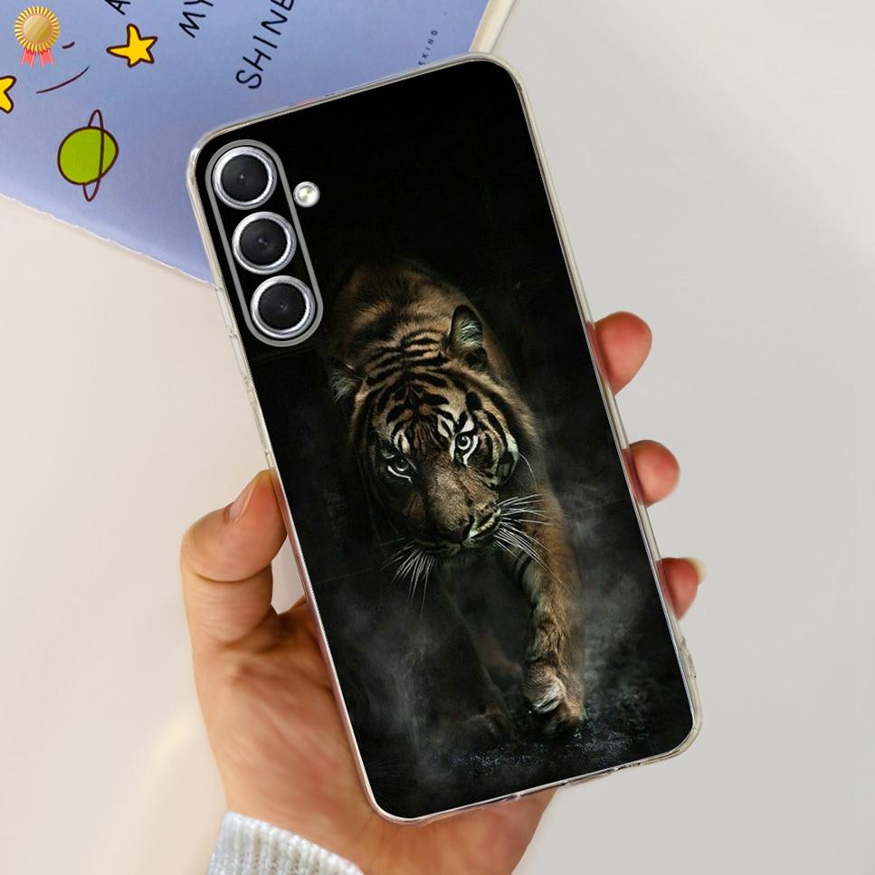 Case For Samsung F54 5G Back Cover Glitters Fashion Cat Wolf Soft Silicon Bumper For Samsung Galaxy F54 5G F546B Phone Case Capa