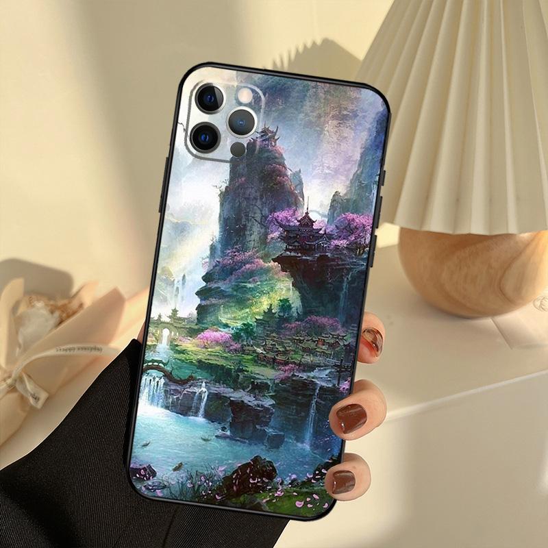 

Аниме Природный Пейзаж Чехол для Телефона Для iPhone 13 16 15 11 12 14 17 Pro Max 12 mini 15 16 Plus 16e 17 Air Cover Funda iPhone 13