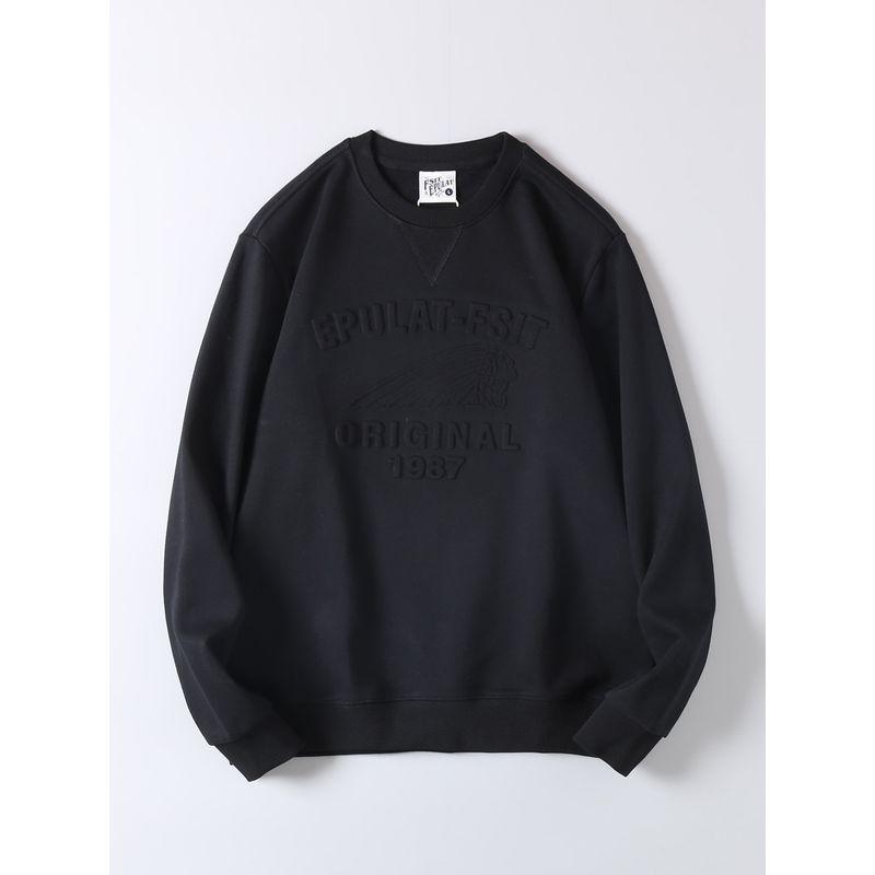 Foreign Trade Surplus Indian 3D Head Letter Print Pullover Sweatshirt Men's Long-Sleeve Casual Loose Crewneck Jacket