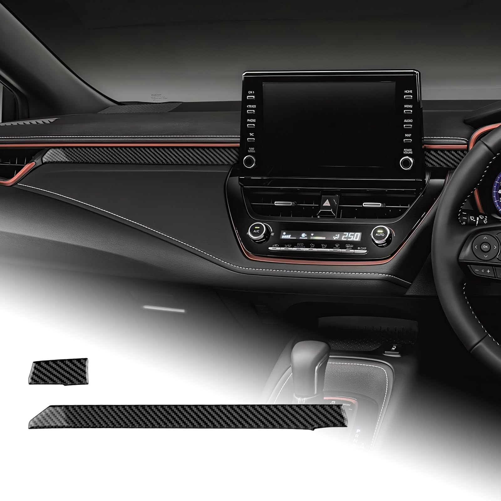 

AIRSPEED Toyota Corolla 12-го поколения Toyota Corolla Эксклюзивные аксессуары из углеродного волокна Детали интерьера Автомобильная отделка Декоративная накладка пассажирского сиденья чёрный