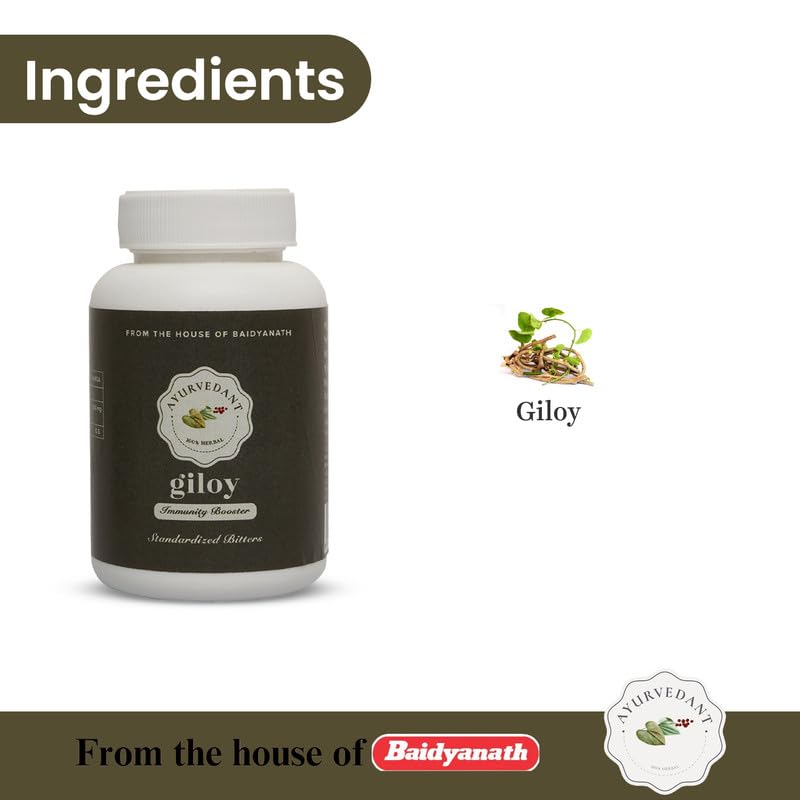 Baidyanath Ayurvedant Giloy Tablets For Immunity Boost, Detox & Overall Wellness Herbal Supplement 60 Tablets Pack Of 1