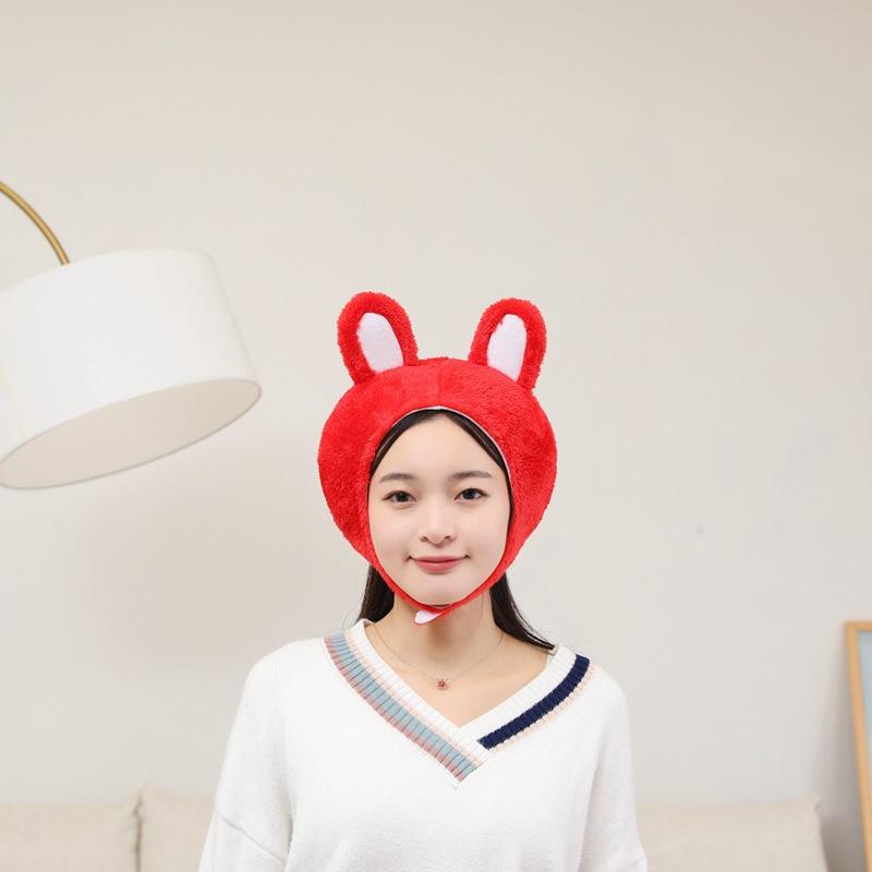 

Хэллоуин короткий красный кроличий капюшон-шапка, плюшевый капюшон, реквизит для фото, мультяшный капюшон, реквизит для выступлений Rabbit 30 * 28CM0.1kg