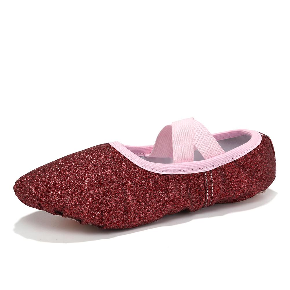 Ballet Shoes for Girls Glitter Ballet Dance Shoes Leather Dance Slippers Full Sole Ballet Dance Flats for Childrens Kids Toddler for Dance