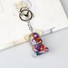 Crystal Resin Bear Keychain - Creative Hugging Bear Design for Car Keys