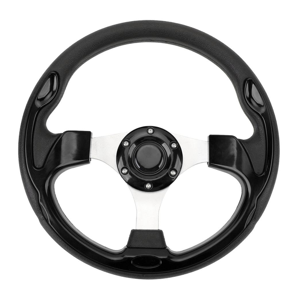 Steering Wheel Universal 13in Racing Style PU Aluminum Comfortable Grip 6 Hole Car Steering Wheel with Horn Button