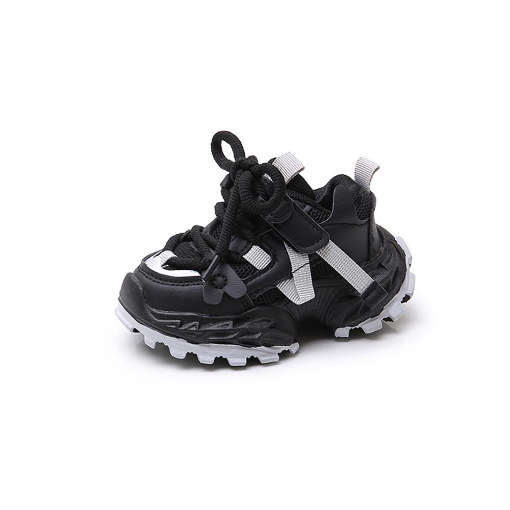 

PU Leather Sport Shoes For Children Ergonomics Baby Boy s Girl s Sneakers Soft-soled Toddler Shoes For Kids Spring Footwear 23 чорний