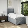 Box Spring Bed with Mattress Light Grey 80 x 200 cm Fabric