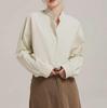 2024 Autumn Low-Saturation Twisted Stand Collar Shirt