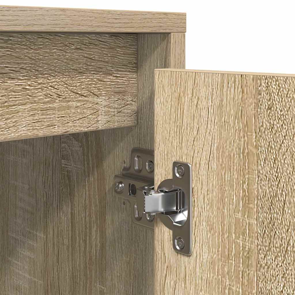TV Stand with LED Lights Sonoma Oak 160.5x41x50 Cm