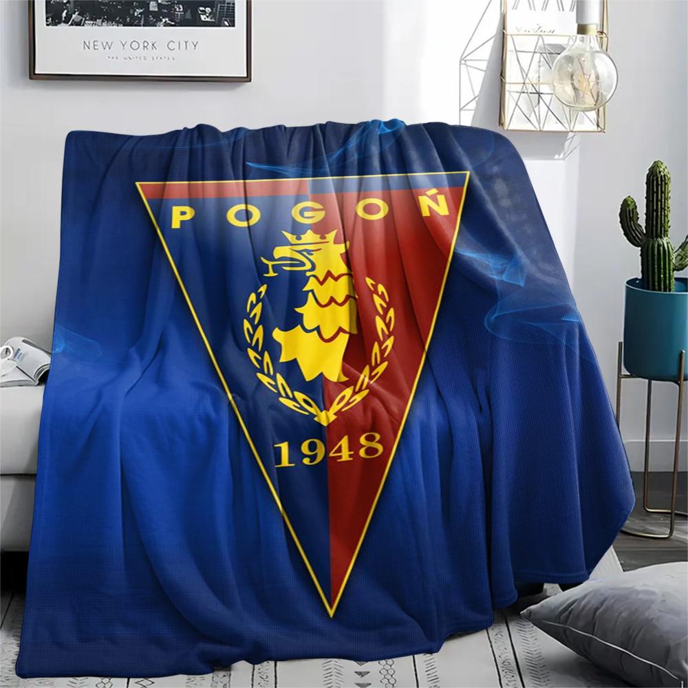 1PC Mks Pogoń Szczecin Print Flannel Blanket, High quality Comfortable for All Seasons, Home Decor, Warmth and Comfort, Perfect for Christmas Gifts