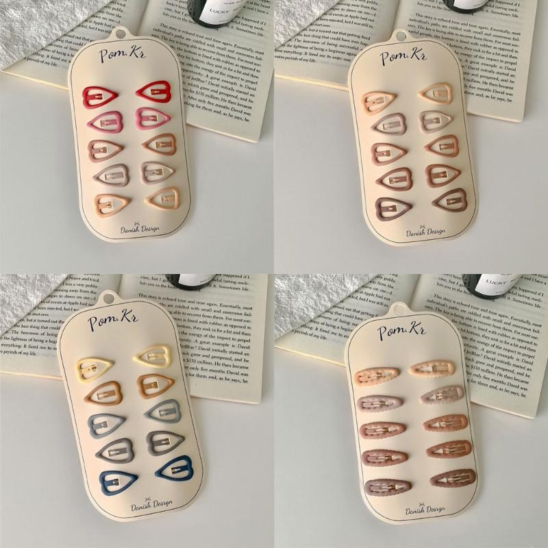 10pcs Stylish Hairpin Set Durable Alloy Hair Clip Lightweight Heart Star Hair Clip for Girls for Different Hairstyles