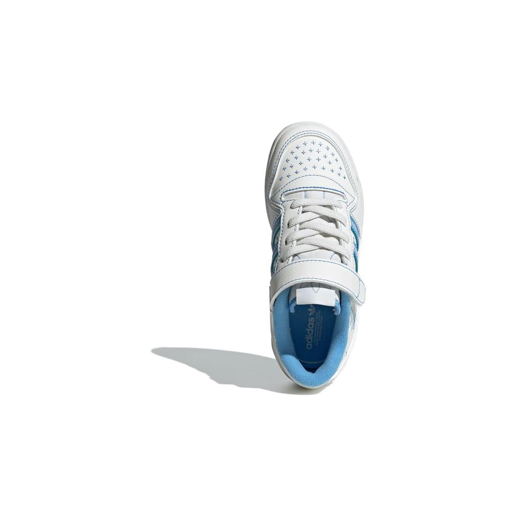 adidas Originals FORUM LOW C Cushioning, Wear Resistant Low Top Kids' Skateboarding Shoes White Blue Kids JH6359