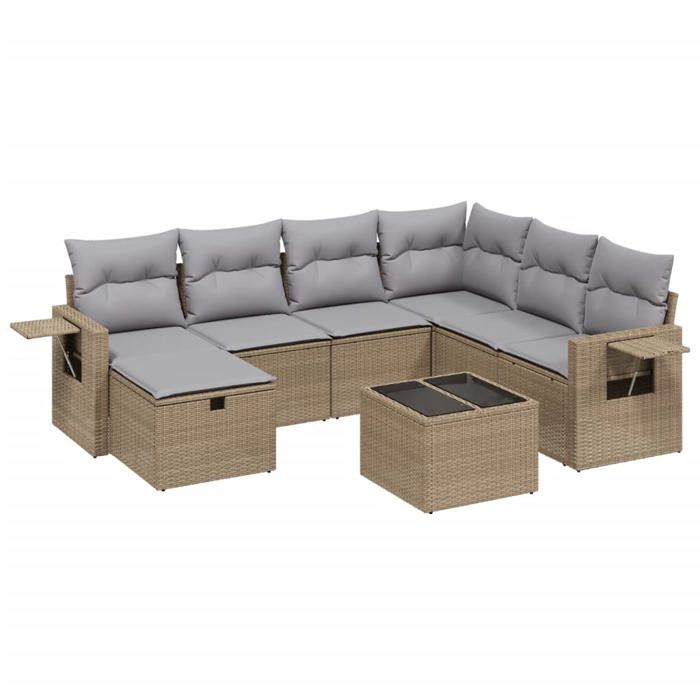 VidaXL Garden Lounge Set with Cushions 8 Pcs, Patio Sofas, Patio Furniture Set, Outdoor Furniture, Mix 3263845