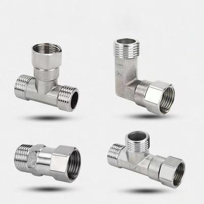 Toalettomledningsventil Rostfritt Stål Adapter G1/2" T-ventil För Badrum Bidé Spruta Duschkoppling 4 Punkter Trevägs Vattenrör