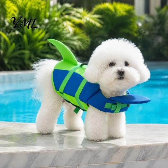 Dog Life Jacket with Adjustable Straps Chin Float, Straps, Rescue Handle, High Pet Buoyancy Aid Floating Swim Vest for Small Medium Large Dogs