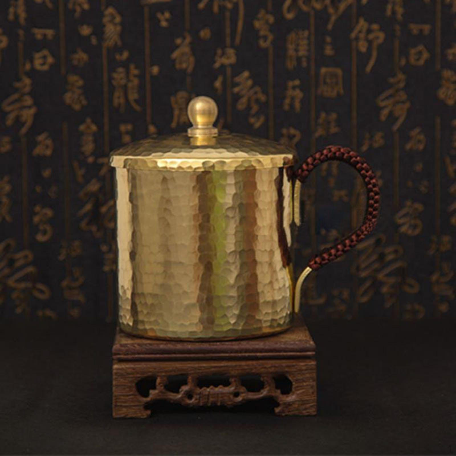 

Медная кружка для воды 550 мл, прочная чайная утварь из латуни с широким горлом, практичная для кофе B