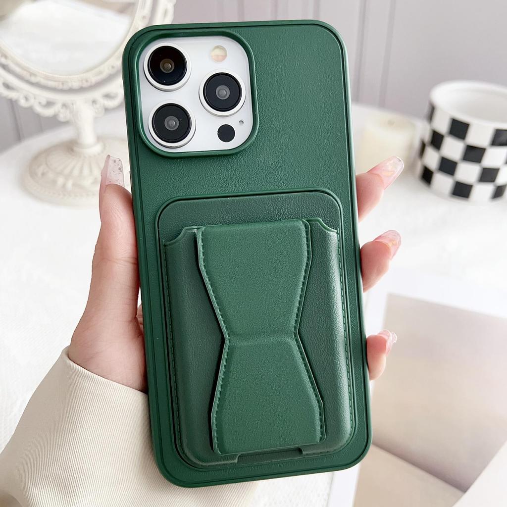 Apple 17 ProMax Case with Card Holder Stand - Protective Shell for 16 Pro and 15 Models