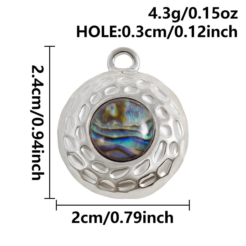 2pcs Various Shape Abalone Shell Trendy Square Oval Rectangle Stainless Steel Charm For Jewelry Making Supplies DIY Pendant Bulk