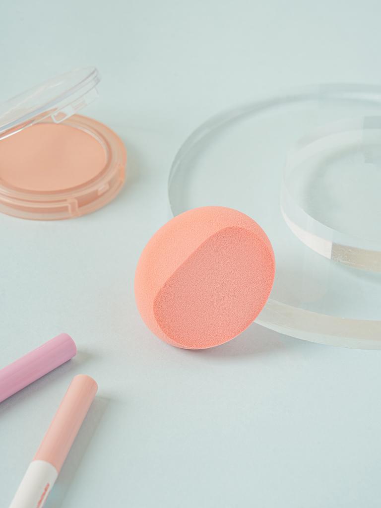 Hygienisches halbkreisförmiges Make-up-Puff & Aufbewahrungset